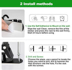 voze 3 Racks and 4 Hooks Mop and Broom Holder Wall Mount, Self Adhesive Heavy - Image 6
