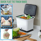 1-2 Gallon Flap Tie Compostable Trash Bags, Biodegradable Kitchen Garbage Bags - Image 3