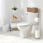 mDesign Metal Wastepaper Bin — Compact Rectangular Bathroom Bin — Rubbish Basket - Image 2