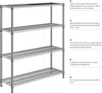 1760 LBs 4 Tier Storage Rack Metal Wire Shelving Unit, Storage Standing Shelf - Image 8