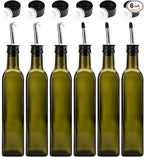 Kingrol 6 Pack 8 oz Glass Olive Oil Dispenser Bottles, Oil and Vinegar Cruets by Kingrol