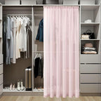 Tollpiz Sheer Door Curtain Closet Linen Textured Curtains Sheer Doorway Light - Image 3