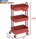Simple Houseware 3-Tier Multifunctional Rolling Utility Cart - Image 2