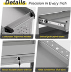 3-Tier Rolling Tool Cart with Drawers, Heavy Duty Utility Storage Cart with - Image 6