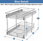 LOVMOR 2 Tier Individual Pull Out Cabinet Organizer 11" W x 18" D, Slide Out - Image 3