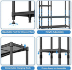 IZEUK Heavy Duty Rolling Garment Rack Wire Clothes Rack - Image 3