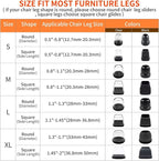 Ezprotekt 8 Pcs Large Clear Chair Leg Sliders - Image 3