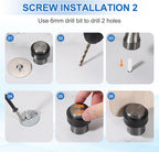 PATIKIL 3Set Round Door Stoppers, 46mm Stainless Steel Door Stop Doorstop Wedge - Image 4