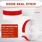 Weather Stripping Self Adhesive Door Draft Stopper Flexible Shower Door Bottom - Image 2