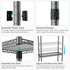 FUTASSI P1 Heavy Duty Garment Rack, 3 Tiers Adjustable Rolling Metal Closet - Image 7