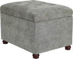 Joveco Storage Ottoman Foot Rest Stool, Light Grey by Joveco