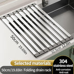 Foldable Dish Drying Rack, Over The Sink Dish Drying Rack ，Dish Drying mat，Dish - Image 2
