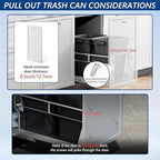Insputer Double 40QT Pull Out Trash Can Under Cabinet, Heavy Duty Under Sink - Image 7