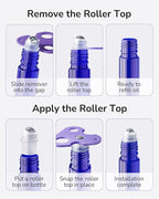 ULG Essential Oil Roller Bottles 48 Pack 10ml Cobalt Blue Glass Empty Bottles - Image 6
