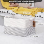 COMFY-HOMI 3 Pack Cotton Rope Square Basket - Image 4