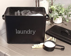 AuldHome Design Enamelware Laundry Powder Container, Enamelware Detergent Bin - Image 4