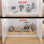 Pull Out Cabinet Organizer, Heavy-Duty Slide Out Shelf, Wood And Wire Basket - Image 6