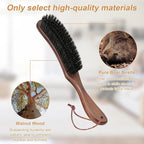 Wood Felt Brush, Large Black Walnut Wood Handle Boar Bristle Lint Brush - Image 4