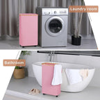 60L Slim Laundry Basket with Wheels, Narrow Hampers - Image 7