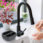 MyGift Modern Black Resin Double Sponge Holder - Image 3