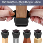Ezprotekt 24 Pcs Square Silicone Chair Leg Floor Protectors, Felt Furniture - Image 8