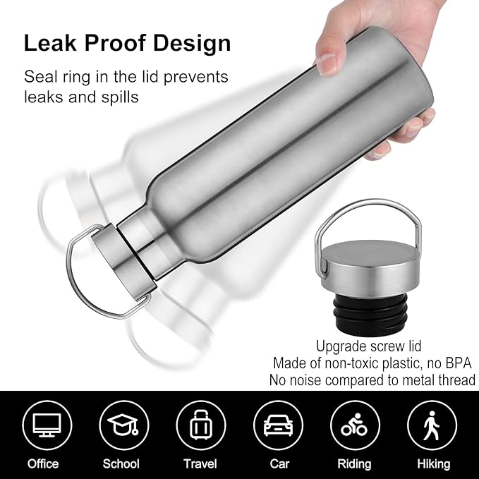 Neihepal 20 oz Insulated Water Bottles Bulk 8 Pack, Stainless Steel Double Wall - Image 4