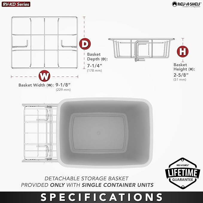 Rev-A-Shelf Pullout Trash Can for Kitchen Cabinets 35 Qt Garbage Waste - Image 4