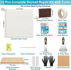 Drywall Repair Kit with 12"x12" Dry Wall Repair Panel, 33-in-One Drywall Patch - Image 2