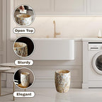 Escenzy Natural Shell Bathroom Trash Can Mosaic Glass 5L | Decorative Small - Image 2