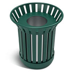 16 Gallon Round Large Outdoor Trash Can, Heavy Duty Metal Slatted Garbage Can by Gaonala