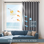 PONY DANCE Short Gray Blackout Curtains - Image 3