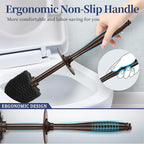 HAMITOR Toilet Bowl Brush Holder Set: 2 Pack Modern Deep Cleaning Bathroom - Image 4