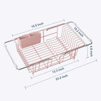 Over the Sink Expandable Dish Drainer Drying Rack In Stainless Steel - Image 7