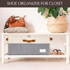 2 Pack Shoe Organizer for Closet, Adjustable Shoe Box Storage Containers - Image 5