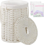Laundry Hamper with Lid Laundry Basket with Lid 19.0 Gal Round Wicker Laundry by SETVSON