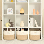 Large Storage Baskets for Organizing Shelves, Woven Cotton Rope Bins for Baby - Image 5