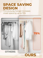 HOUSE DAY Velvet Skirt Hangers 24 Pack, Space Saving Slim Shorts Hanger - Image 5