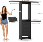 4FT Small Closet System with 3 Fabric Drawers, Flexible Built-In Clothes - Image 6