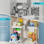 Under Sink Organizer, 2 Tier Pull Out Cabinet Organizer - Image 2