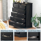 6 Drawer Dresser for Bedroom, Rustic Farmhouse Dresser - Image 6