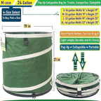 24-Gallon Collapsible Trash Can Hard-Shell Bottom Yard Garden Bag - Image 5