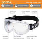 DEX FIT Protective Safety Goggles SG220A; OTG Over Glasses Fit, Anti Fog & - Image 2