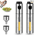2 Pack Oil Bottle for Cooking, 100ml Stainless Steel Cooking Oil Spray Bottle by BooMetCheer