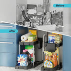 Under Sink Organizer, 2 Tier Pull Out Cabinet Organizer - Image 2