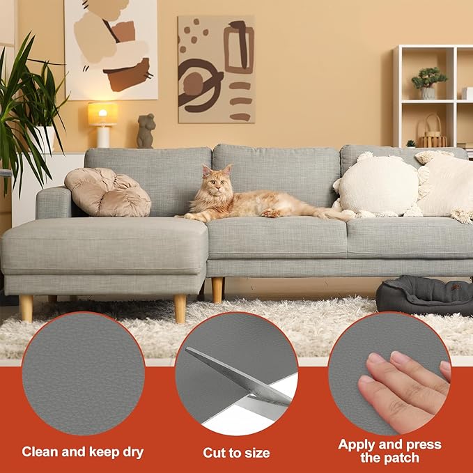 PATIKIL Leather Patches Tape for Furniture, 6.3 x 61 Inch Self Adhesive Vinyl - Image 3