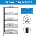 5-Shelf Adjustable Metal Shelf Wire Shelving Unit Storage Rack Display Shelf - Image 4