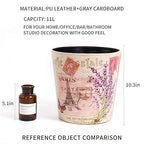 PU Leather Small Trash Can Wastebasket, Round Garbage Container Basket - Image 7