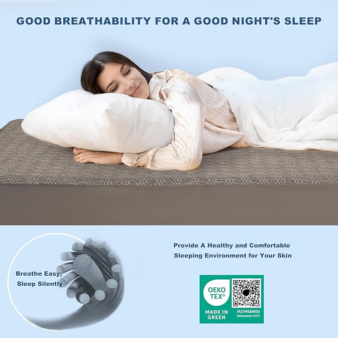 GRT Queen Mattress Protector Waterproof, Breathable Bamboo Charcoal Fiber - Image 5