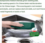 12 Pcs/Pack Green Heavy Duty Scouring Pads Reusable Household ScrubPads - Image 3