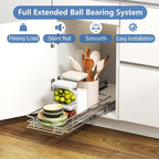 ROOMTEC Pull Out Cabinet Organizer, 1 Tier Black, Kitchen Cabinet Organizers - Image 2